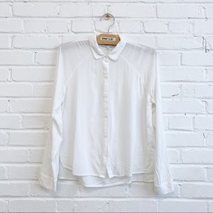 FRANK & OAK light blouse button down shirt off-white